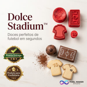 Kit Modelador de Doces Futebol Bola Campo Camisa para Brigadeiro
